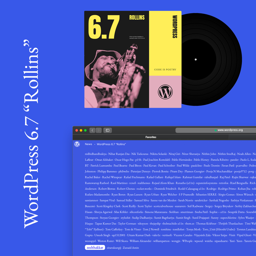 ZeelTha65342967's tweet image. 🙌🏼 Proud to be a part of the WordPress community!
WordPress 6.7 &quot;Rollins&quot; brings tons of exciting updates that will make building sites smoother and more powerful! 🚀

#WordPressRollins #TechContributions #WordPressCommunity #NewRelease #WordPress6.7 #CoreContributor