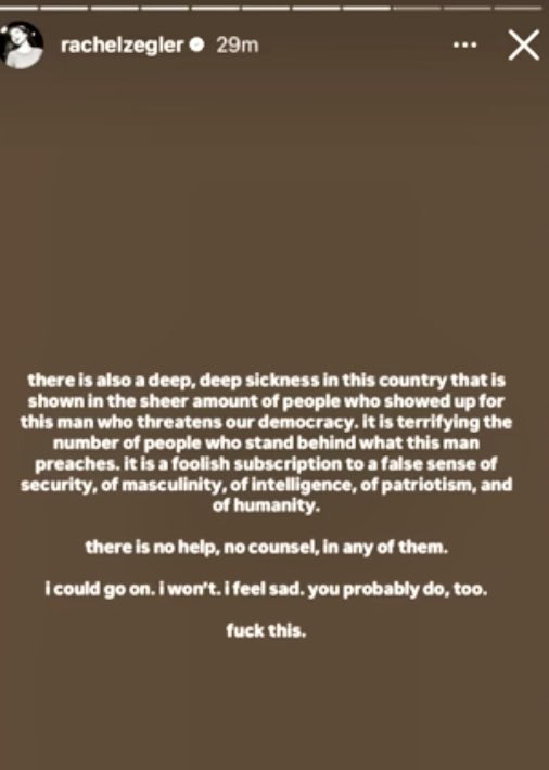 mynerdyhome's tweet image. Rachel Zegler hopes Trump supporters never know peace, tells her followers to get off X because Elon Musk supported Trump, and ends with- “Fuck Donald Trump.”

THIS is Disney’s Snow White. (btw she probably won’t face any consequences for posting this by Disney due to their…