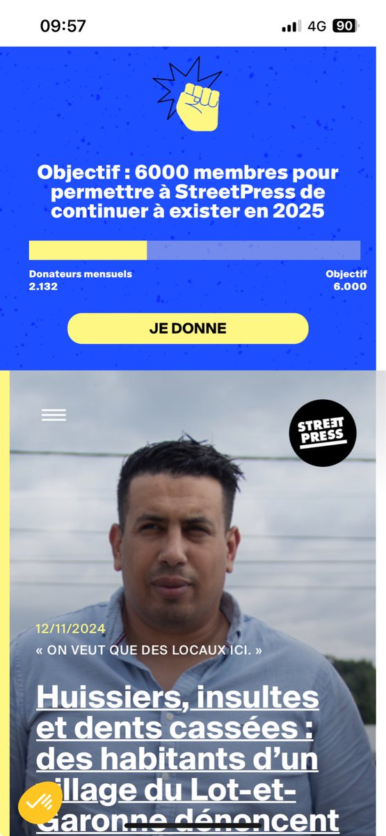 On a passé la barre des 2000 abonnés mensuels sur <a href="/streetpress/">StreetPress</a> 🫡 merci à tous ceux qui ont rejoint le bateau . Pour les autres, on a besoin de vous pour continuer à exister et atteindre les 6000 abonnés. Soutenez-nous ici : streetpress.com