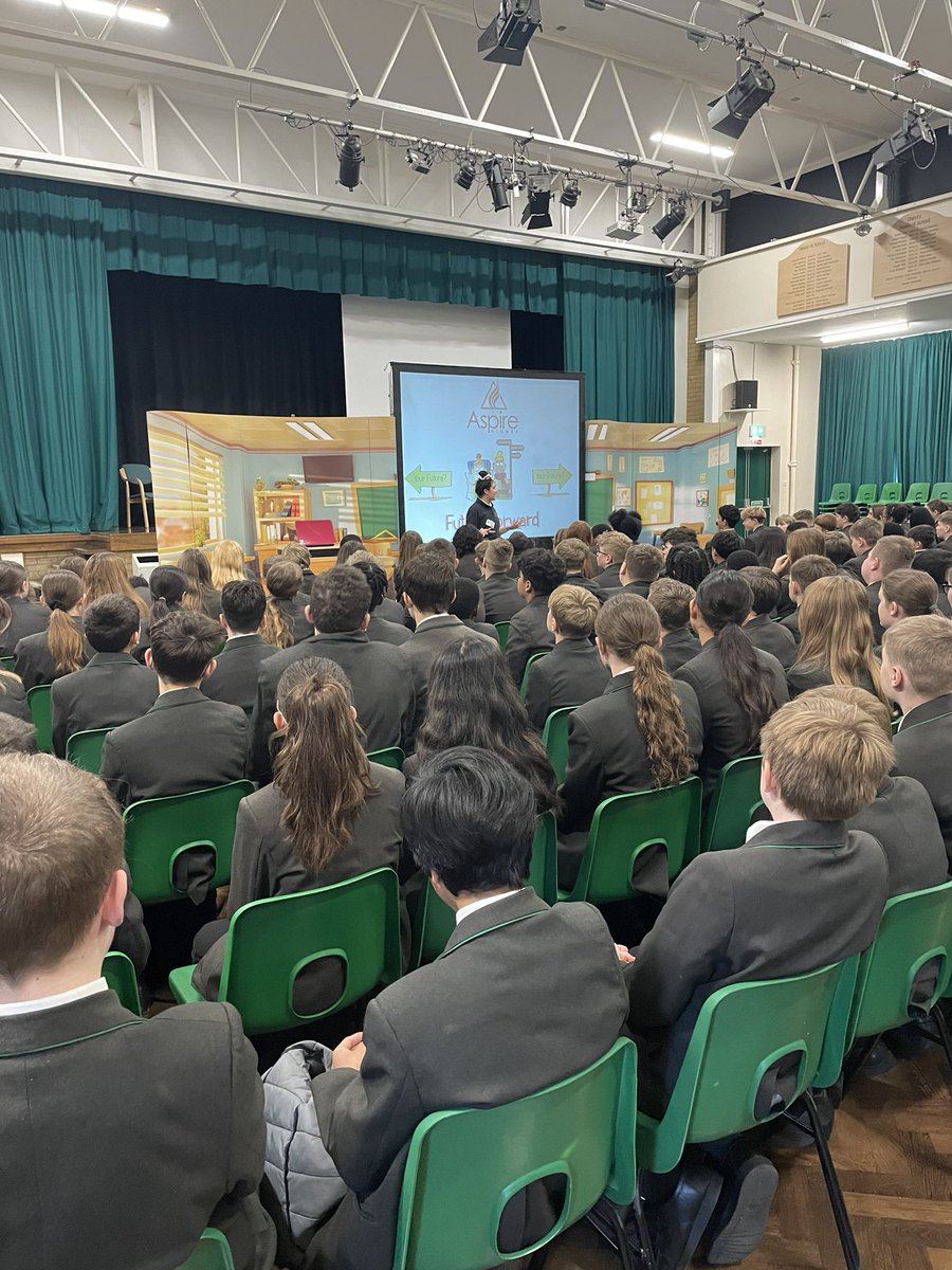 This morning year 8 had an assemble from Performance in Education called ‘Future Forward’ encouraging them to start thinking about their future pathways. Thanks to <a href="/AspireHigher/">Aspire Higher</a> for arranging this for us. <a href="/StanboroughS/">Stanborough School</a>