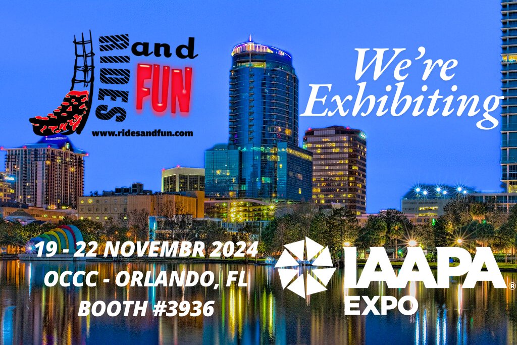 RidesandFun's tweet photo. IAAPA EXPO 
Orlando , Florida
Orange County Convention Center
19-22 November 2024

Rides and Fun Booth #3936

#florida #usa #amusementpark #ride #expo #rollercoasters #travel #leisure #amusement https://t.co/nU6FOMVRBv