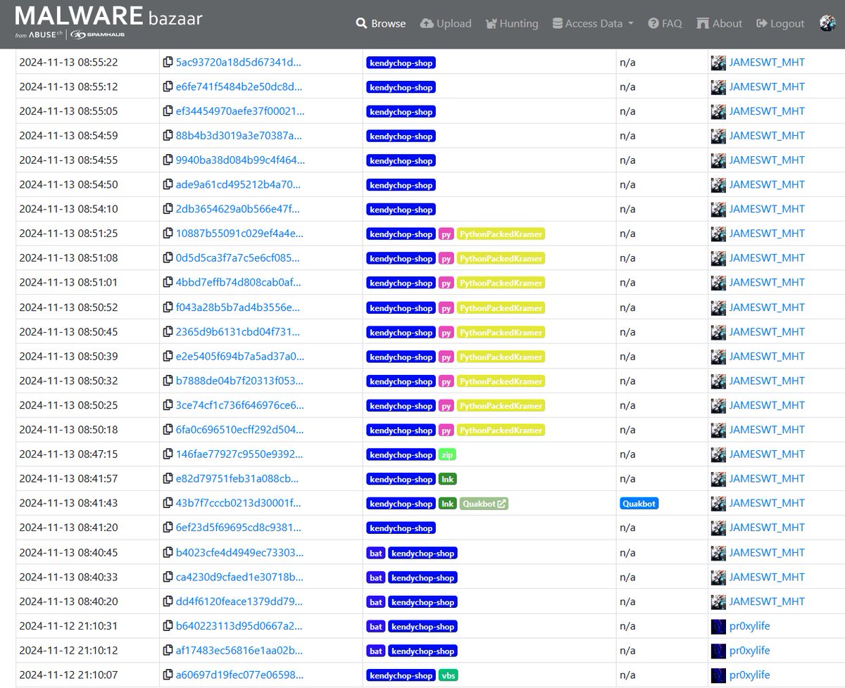 #Donut &gt; #AsyncRat #purehvnc ..etc
from initial <a href="/pr0xylife/">proxylife</a> samples

🔱Samples related to kendychop[.]shop
bazaar.abuse.ch/browse/tag/ken…

🔆AnyRun
app.any.run/tasks/952c1450…