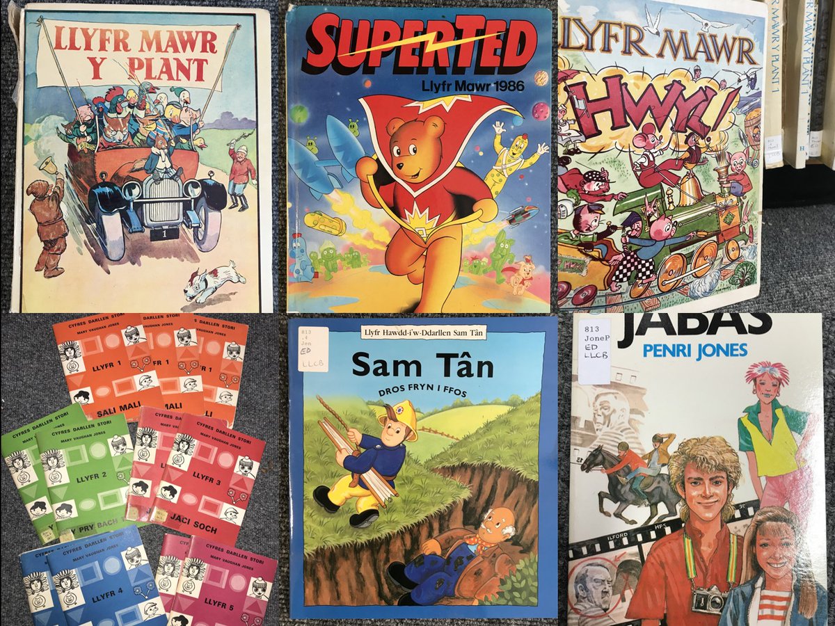 Rhyfedd sut mae pori trwy’r eitemau yn ein Casgliad Llenyddiaeth Plant Cymraeg yn gallu tanio atgofion melys o blentyndod.

It's amazing how browsing through the items in our Welsh Children's Literature Collection sparks wonderful memories of childhood.