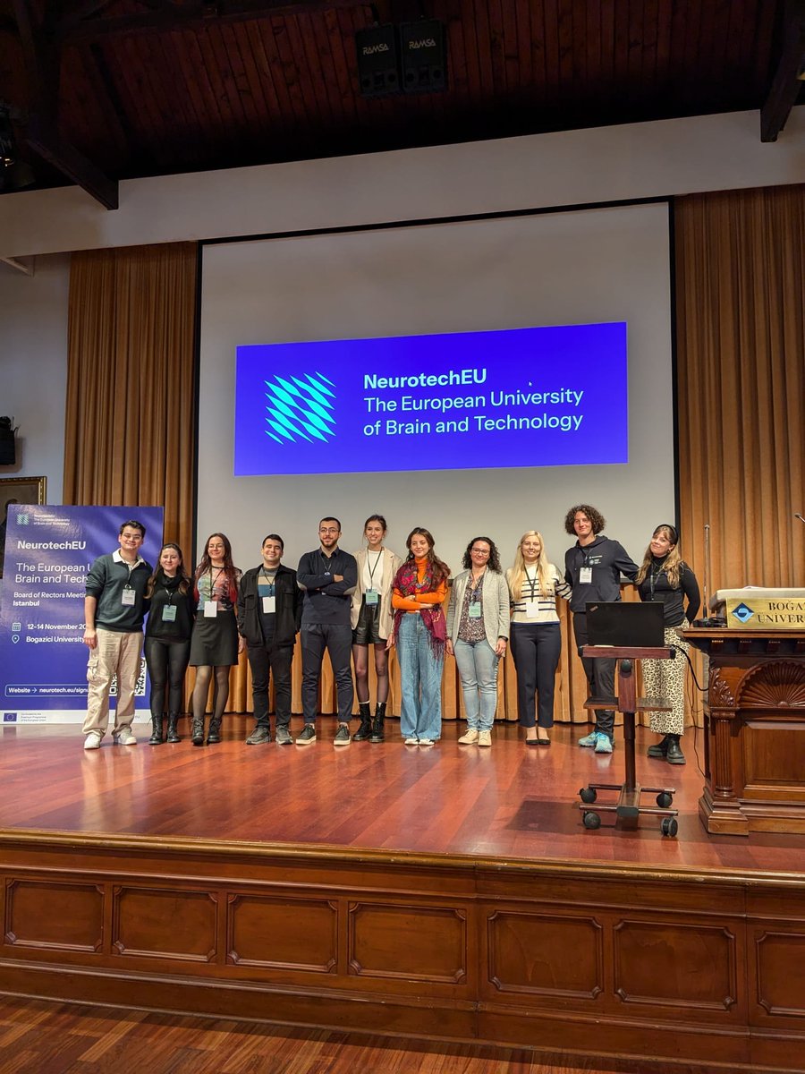 theneurotechEU's tweet photo. The exciting 3-Minute Thesis Competition happened yesterday during Board Of Rectors meeting in Istanbul. BStudents presented impactful research in just three minutes. Stay tuned - the winner will be announced Thursday!
#3MinuteThesis #NeurotechEU #Research https://t.co/1V0icPhSHW