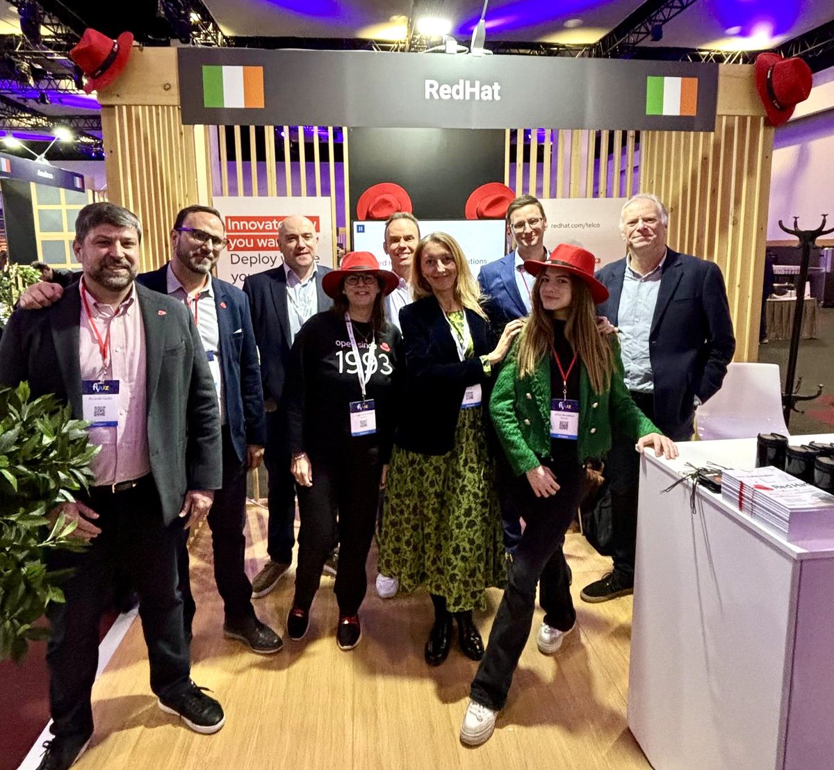 RedHatTelco's tweet photo. ☘️DAY 3 at #FYUZ24

🏁Stop by BOOTH F1

🤝make sure to connect with our #RedHat team on the ground 

➡️ to learn how to drive efficiency in Open #RAN deployments

🙏 thank you @TelecomInfraP for a great event https://t.co/rTqAHhfL8i
