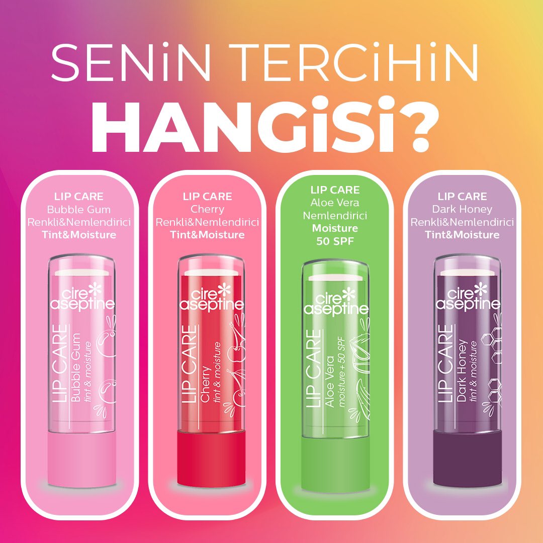 cireaseptinetr's tweet photo. Cire Aseptine dudak nemlendiricilerinden senin tercihin hangisi? 👄

#cireaseptine #guzelsecim #dudaknemlendiricisi #lipbalm https://t.co/WwnmfaqhzT