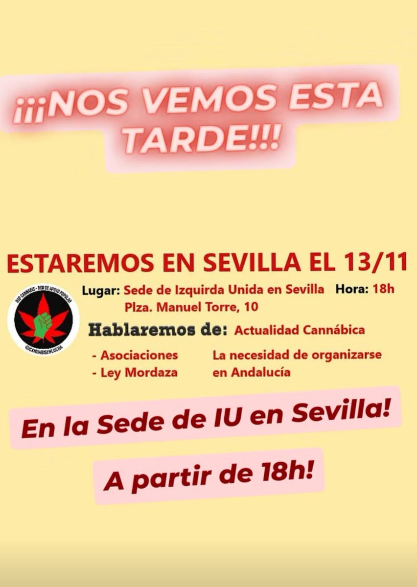 Esta tarde haremos un encuentro informativo en Sevilla!! Que no se os pase!!