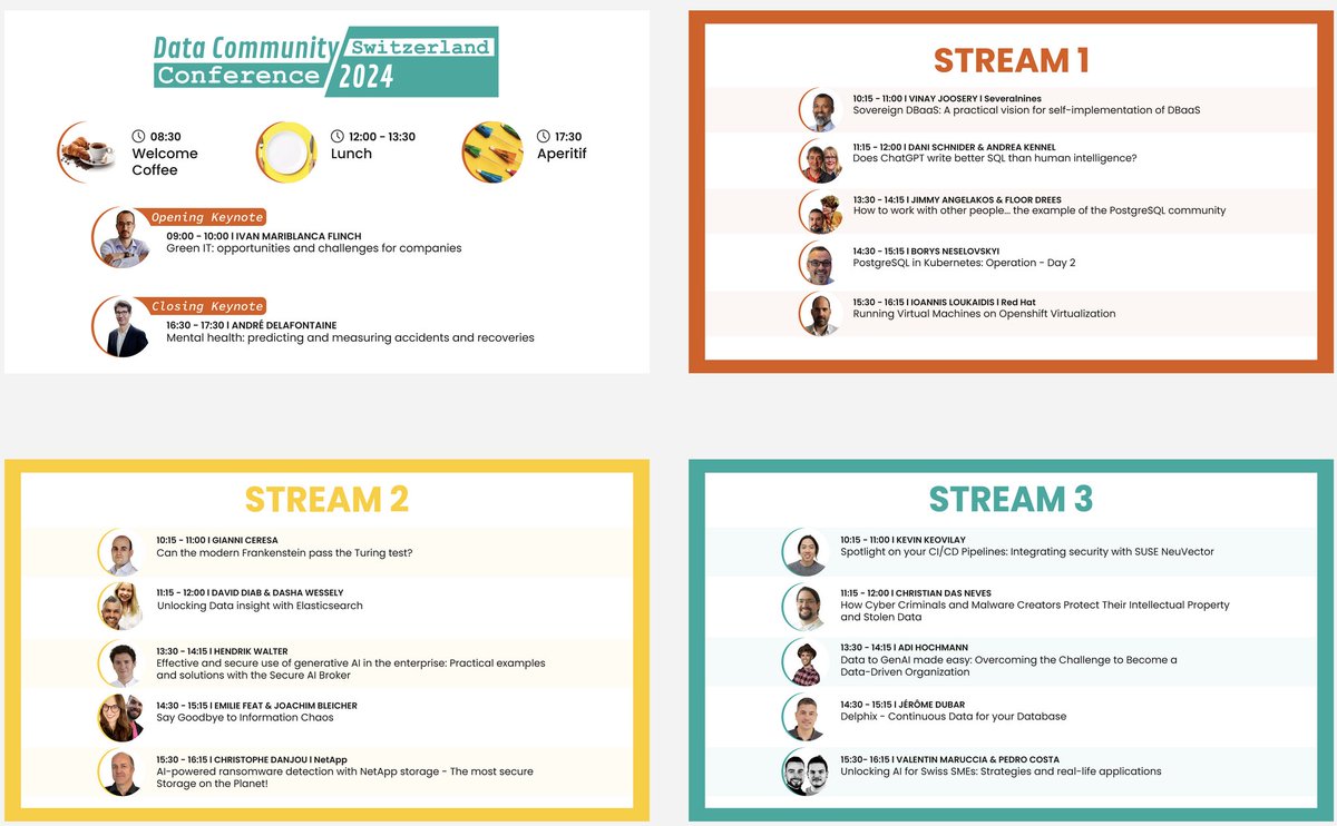 Pybrehier's tweet image. Check the agenda of the Data Community Conference and join us in Bern on the 26th November 2024: lnkd.in/eUkWxnkT

#data #community  #DCC2024  #devops  #ITsecurity  #AI  #ML  #database #Cloud #Sequotech #dbiservices