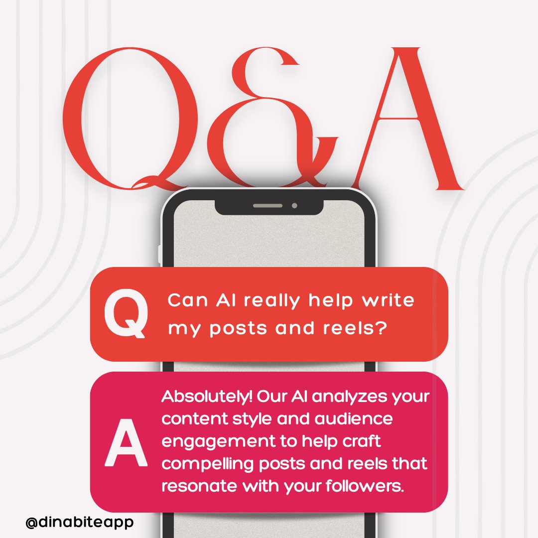 🌟 Ever wondered if AI can take your content creation to the next level? It can! Dinabite's AI dives deep into your content style and audience interactions to help you create posts and reels that truly resonate. 🚀 dinabite.ai

#ContentCreation #Dinabite #SocialMedia