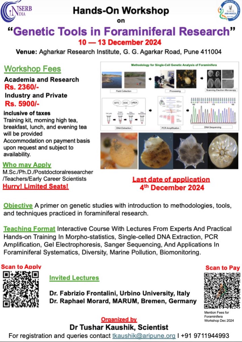 Tushar Kaushik (@itusharkaushik) on Twitter photo #Molecular #Workshop <a href="/ari_pune/">Agharkar Research Institute</a>. #Foraminifera #protists #eukaryote #Taxonomy #biomoniotoring. Invited lecure by <a href="/Raphael_Morard/">Raphaël Morard</a> & Fabrizion Frontalini. <a href="/IndiaDST/">DSTIndia</a> <a href="/serbonline/">SERB</a> <a href="/ANRFIndia/">Anusandhan National Research Foundation</a> <a href="/Ravi_MoES/">Ravi</a> <a href="/MicropalaeoSoc/">The Micropalaeontological Society (TMSoc)</a> <a href="/CushmanFdn/">Cushman Foundation for Foraminiferal Research</a> #Molecular #Workshop <a href="/ari_pune/">Agharkar Research Institute</a>. #Foraminifera #protists #eukaryote #Taxonomy #biomoniotoring. Invited lecure by <a href="/Raphael_Morard/">Raphaël Morard</a> & Fabrizion Frontalini. <a href="/IndiaDST/">DSTIndia</a> <a href="/serbonline/">SERB</a> <a href="/ANRFIndia/">Anusandhan National Research Foundation</a> <a href="/Ravi_MoES/">Ravi</a> <a href="/MicropalaeoSoc/">The Micropalaeontological Society (TMSoc)</a> <a href="/CushmanFdn/">Cushman Foundation for Foraminiferal Research</a>