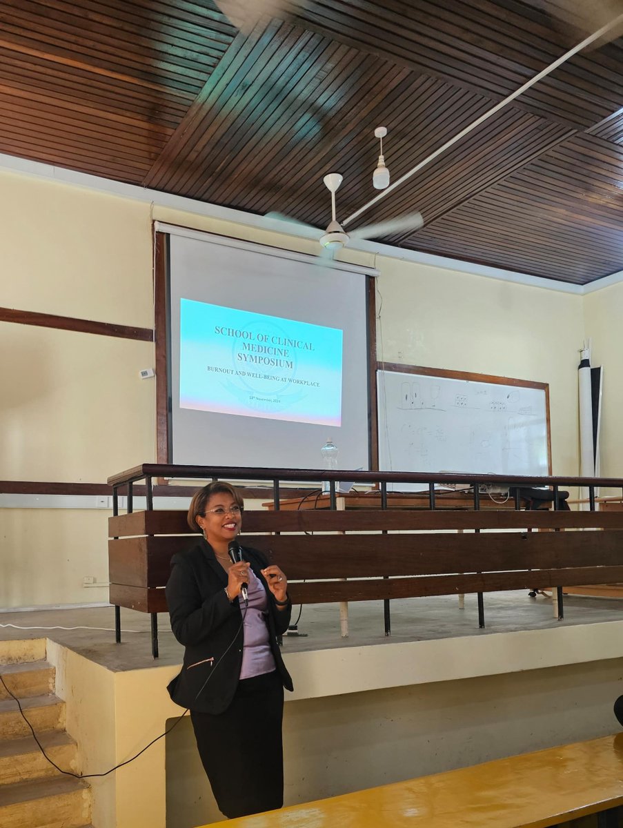 MUAnaesthesia's tweet photo. The Team during the MUHAS Wednesday Symposium on BURNOUT AND WELL-BEING at Workplace. This was the first MUHAS symposium for the academic year 2024/25. We had the privilege of having the vice chancellor and deans from the College of Medicine in attendance. https://t.co/JWttliP7aB