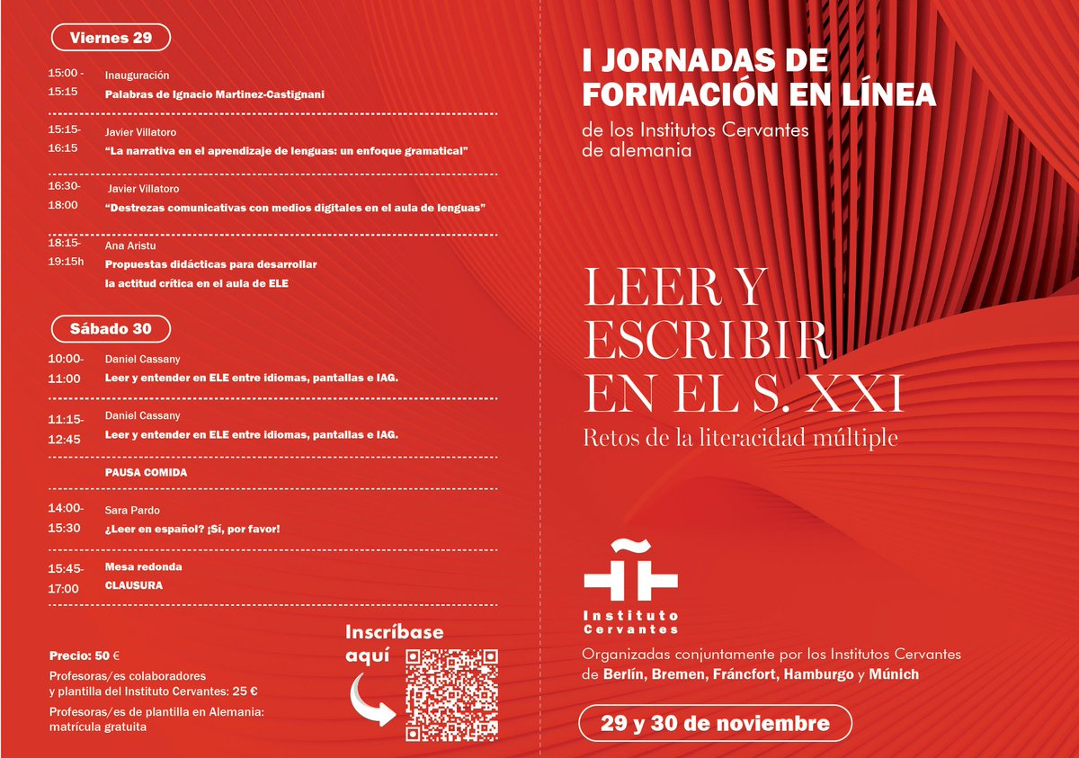 dancassany's tweet photo. ¿Cómo cambia la enseñanza de la lectura y la escritura en ELE con las IAG? Hablaremos y experimentaremos en esta formada de formación en línea, con @JavierVillatoro Ana Aristu y Sara Pardo. ¡Gracias! ICervantes alemanes @IC_FormaELE https://t.co/5fjFXMnR61