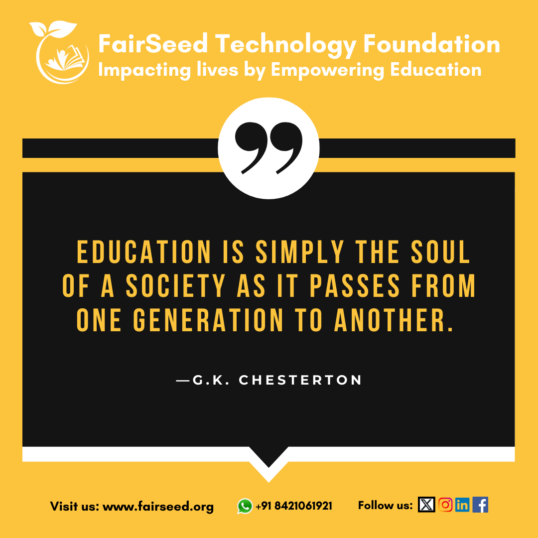 Education carries the spirit of progress, bridging generations and empowering a brighter future. 📚✨ 

#EducationForAll #InspireChange #FairSeed