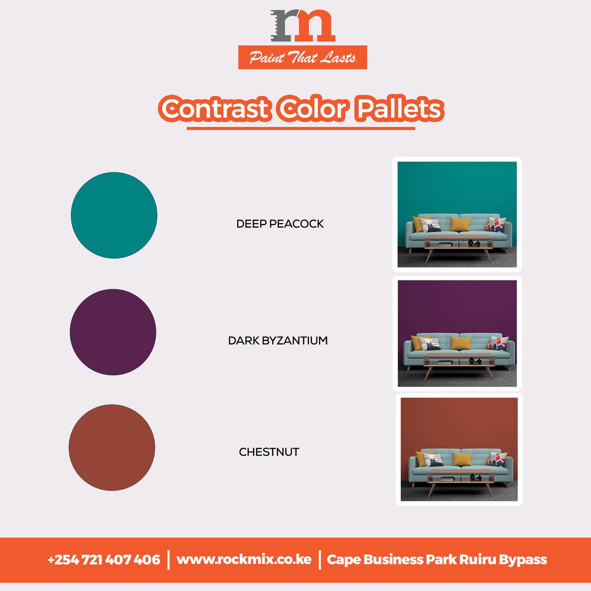 Rockmixpaints's tweet image. Add a splash of contrast to your space! RockMix Paints brings you rich shades like Deep Peacock, Dark Byzantium, &amp;amp; Chestnut to make your walls pop with personality and style. Elevate your interiors with colors that captivate! 
#RockMixPaints #ContrastColor #WednesdayInspiration