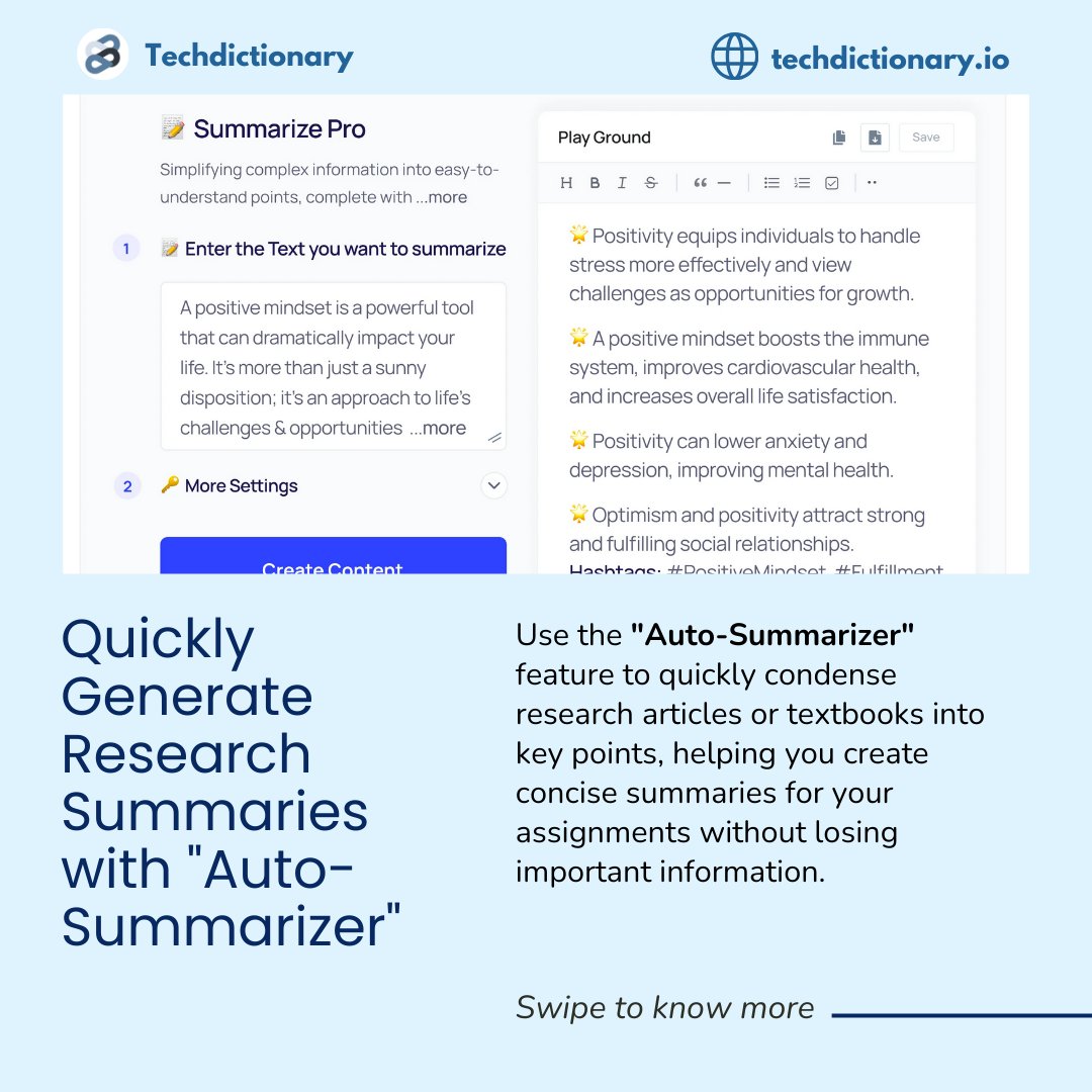 TechDictionaryy's tweet image. Write Faster, Write Smarter: 4 Tips for Students Using GravityWrite
#WriteFaster #WriteSmarter #StudentWritingTips #GravityWrite #AcademicWriting #WritingHacks #EssayHelp #StudySmart #StudentSuccess #WritingTools #TimeSavingTips #ContentCreation #ImproveWriting
