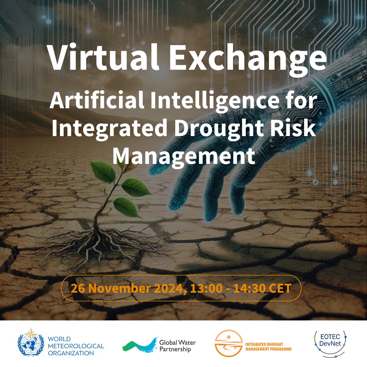 Flood & Drought Management (@flooddroughtmgt) on Twitter photo 📢IDMP & <a href="/EOTECDevNet/">EOTEC DevNet</a> will soon host a Virtual Exchange on the role of Artificial Intelligence in Integrated Drought Risk Management🤖
Discover how AI is used in drought risk management, its uses, and opportunities.
🗓 26 Nov
🕒13:00 - 14:30 CET
➡️droughtmanagement.info/news/virtual-e… 📢IDMP & <a href="/EOTECDevNet/">EOTEC DevNet</a> will soon host a Virtual Exchange on the role of Artificial Intelligence in Integrated Drought Risk Management🤖
Discover how AI is used in drought risk management, its uses, and opportunities.
🗓 26 Nov
🕒13:00 - 14:30 CET
➡️droughtmanagement.info/news/virtual-e…