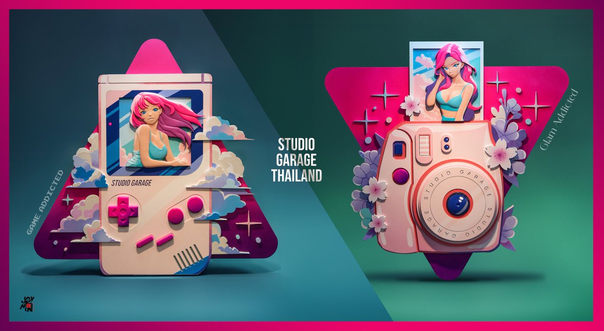 Game Addicted &amp; Glam Addicted
Acrylic on plastwood &amp; resin (2024)