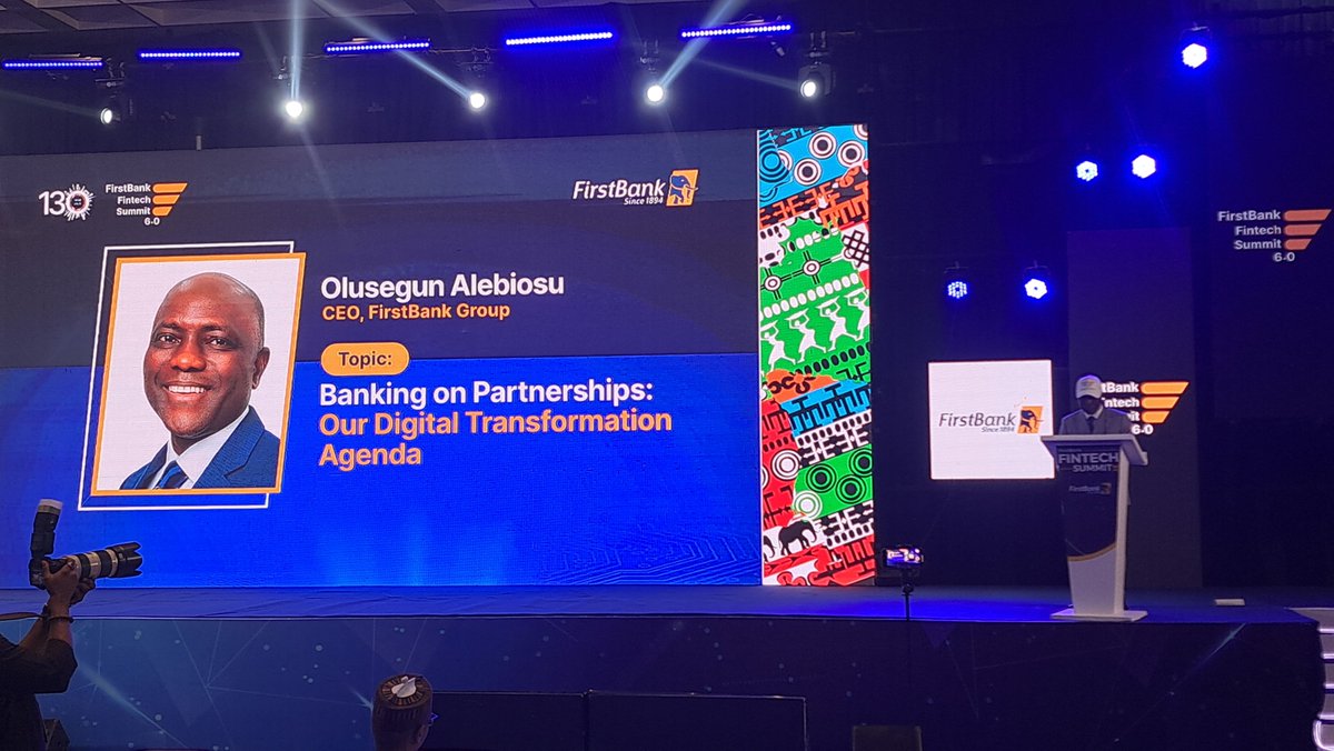 webtvnigeria's tweet photo. Opening Speech by Olusegun Alebiosu, CEO FirstBank Group ongoing at the @firstbankngr Fintech Summit 6.0
Join the session live via YouTube: https://t.co/t7RL8ZL882
#FirstBankFintechSummit #BankingOnPartnerships #YouFirst #FirstBank https://t.co/JUO5lhs1Qu
