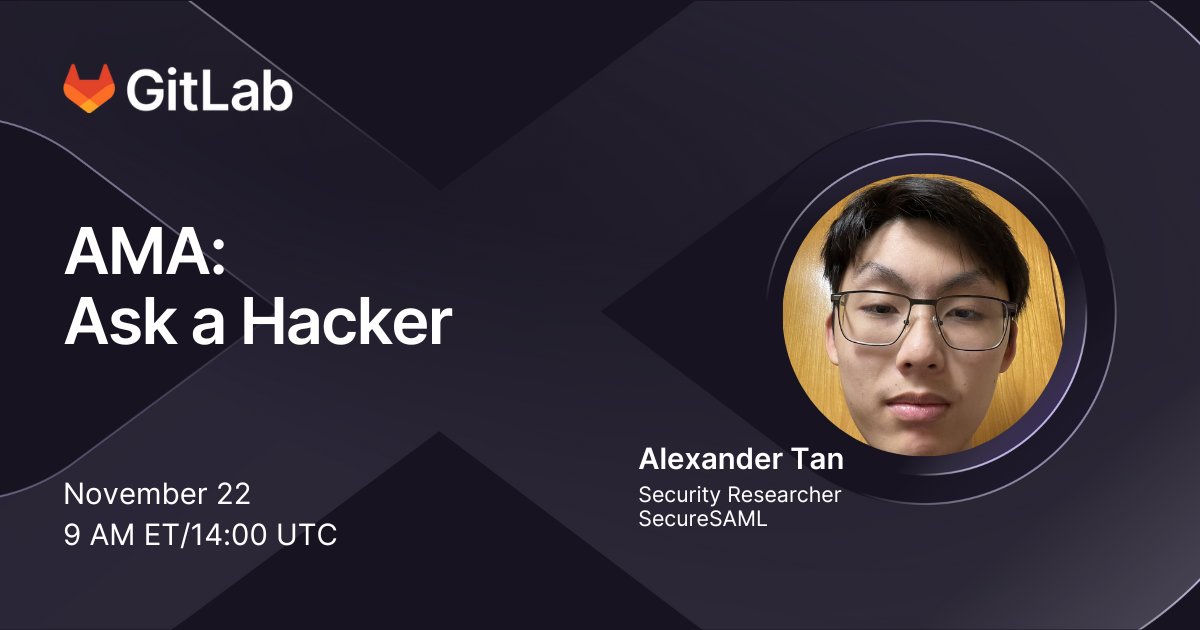 Our Ask a Hacker series is back once again! 🦊✨ Join me and the rest of the GitLab AppSec team as we host an AMA with the security researcher ahacker1.

Sign up at the link below, and you'll be invited write your question in the agenda.

bit.ly/3YNeqqF
