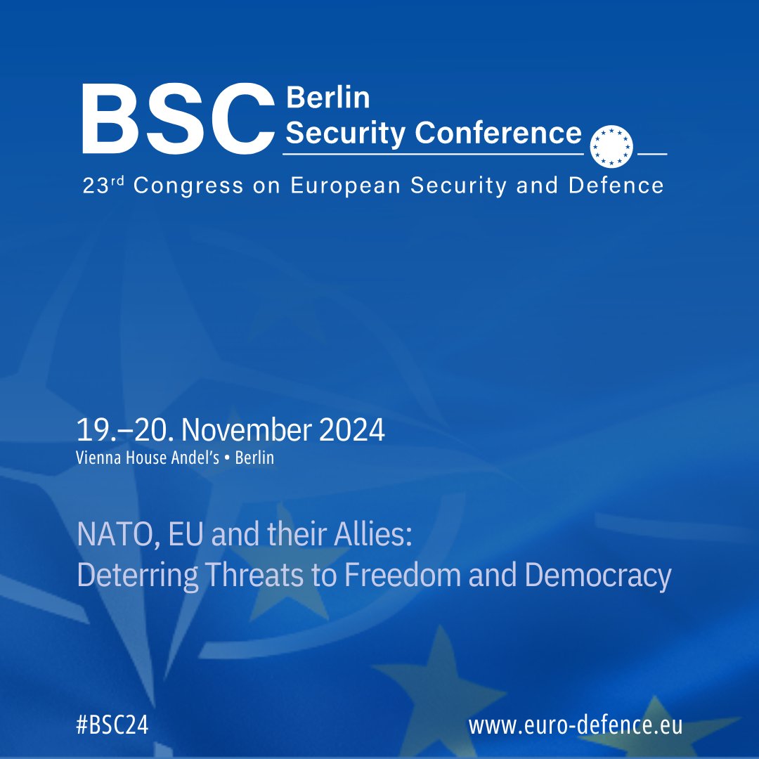#BSC24 ist eine der größten europäischen Veranstaltungen zur Sicherheits- &amp; Verteidigungspolitik. Selbstverständlich darf WIIS.de dabei nicht fehlen! Unsere Vorsitzende, Silvia Petig, wird das Panel "Women in International Security" leiten. euro-defence.eu