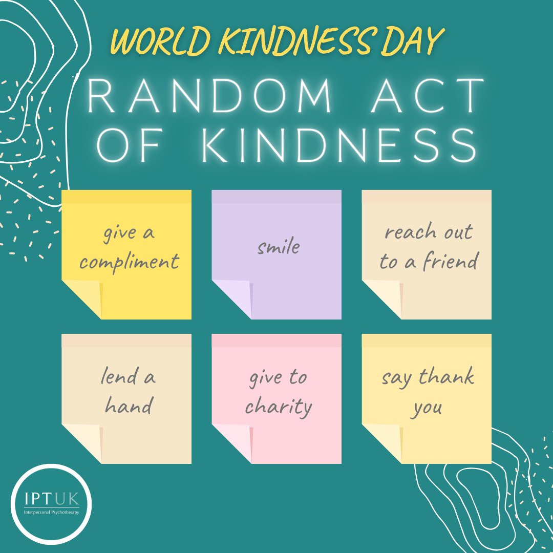 World Kindness Day is celebrated around the world as a day of acceptance and love. Acts of kindness can help improve your mental and physical wellbeing so be kind to someone today (and every day!) #worldkindnessday #iptuk #ipt #mentalhealth #love iptuk.net