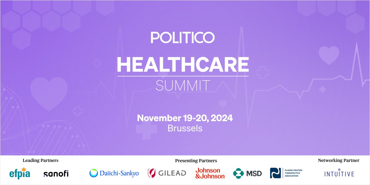 LivePOLITICO's tweet photo. Giles Platford from the presenting partner @PPTAEurope, will be at #HealthCareSummit! We will explore strategies to ensure access to life-saving treatments.
We still have few seats left!
Apply here today!
https://t.co/Sgi8V5QrNa https://t.co/9fL3FPEBO4