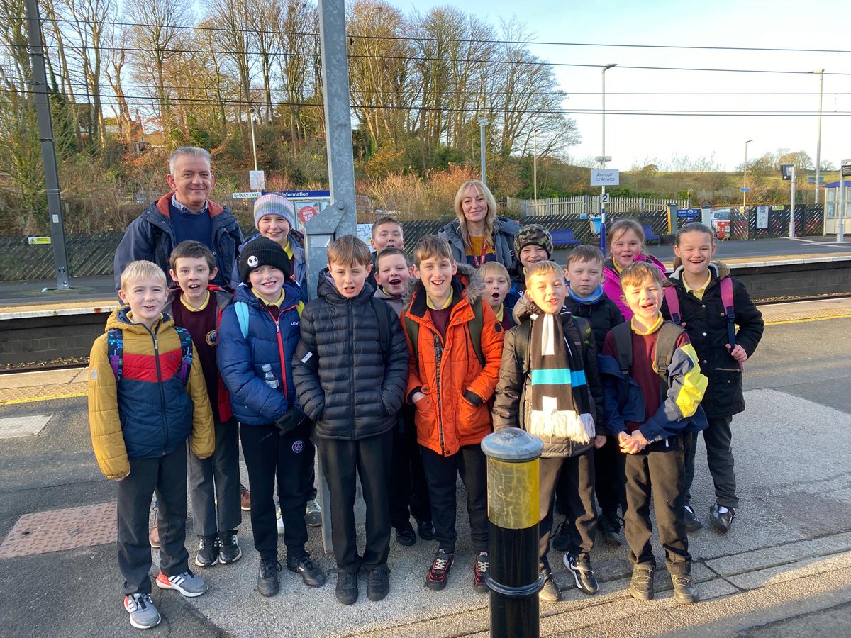 Diamond class at Alnmouth Station nice and early- ready for a day of Viking fun in York! Thanks to @lner #traintravel
