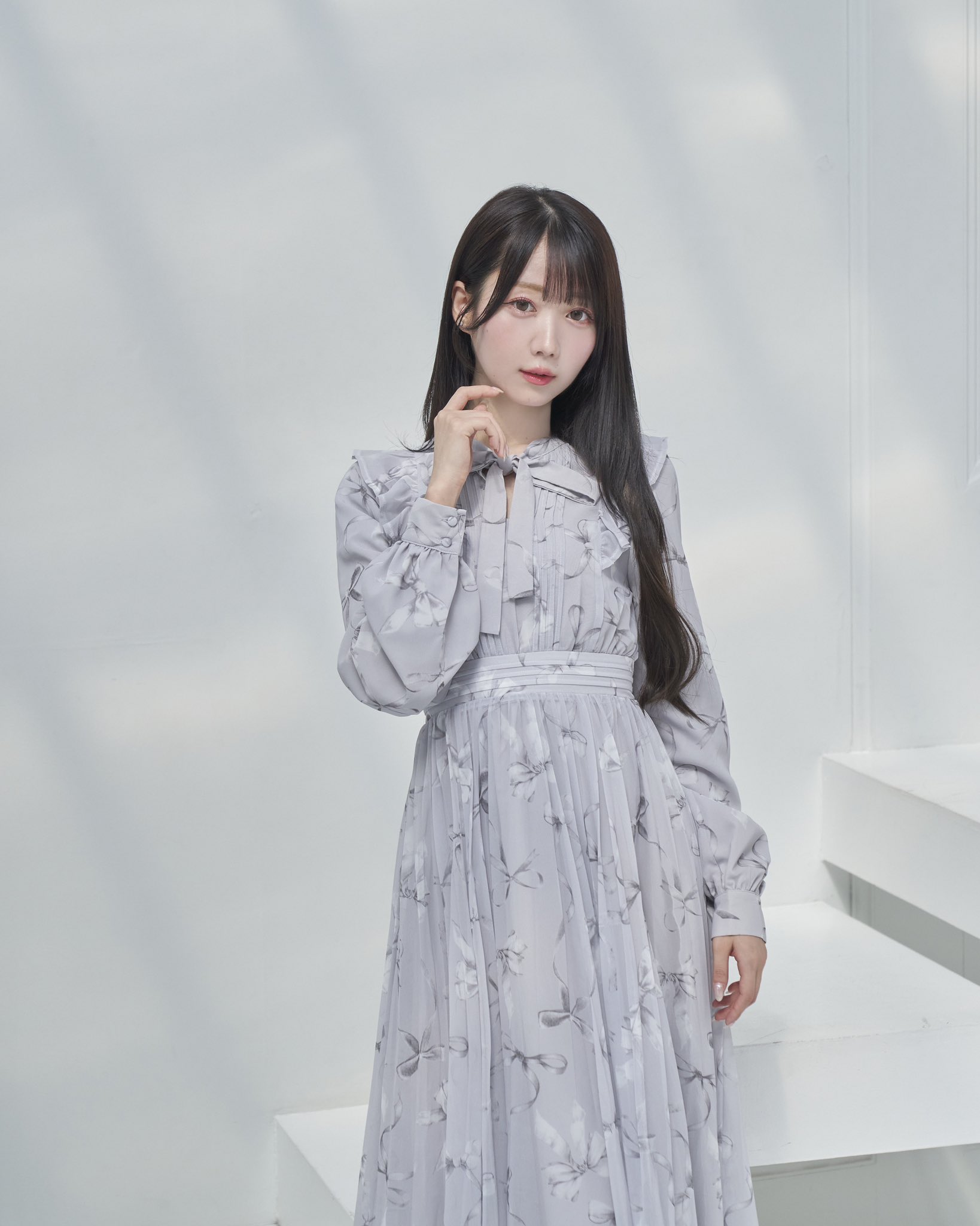 ワンピース rosemuse ribbon pattern pleated dress RoseMuse ribbon pattern pleated dress