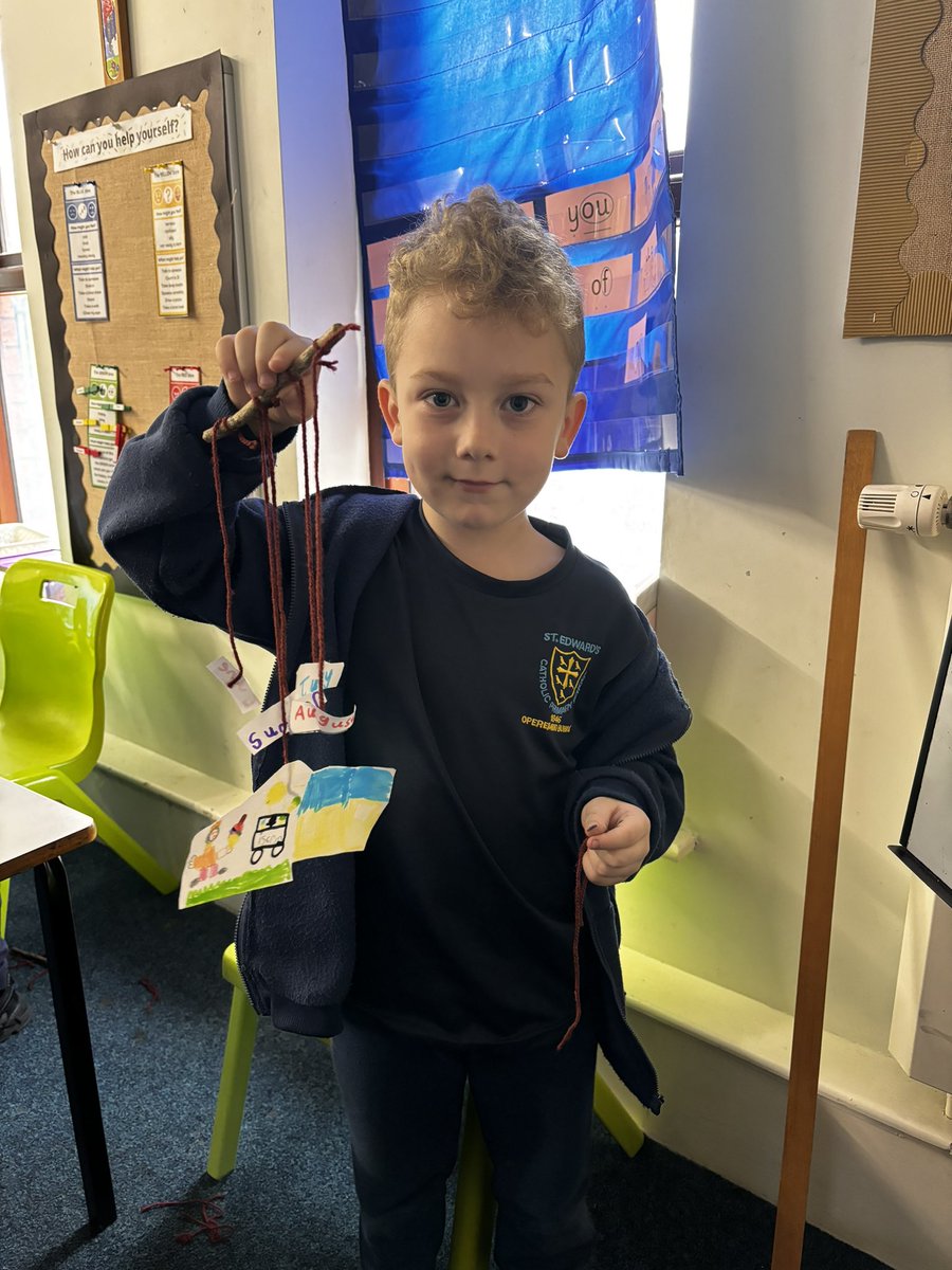 StEdwards_C2's tweet image. We have been making weather mobiles in science. We have learnt all about the weather in each month and season. #stedwardsscience