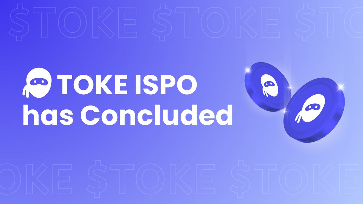 The TOKE ISPO has now Concluded! 🥷

A massive thank you to everyone for your incredible support! With over 8 million ADA delegated, your belief in Tokeo has been super!

Delegators who were staked at the start of Epoch 521 will receive full rewards for this epoch.

What's Next?
