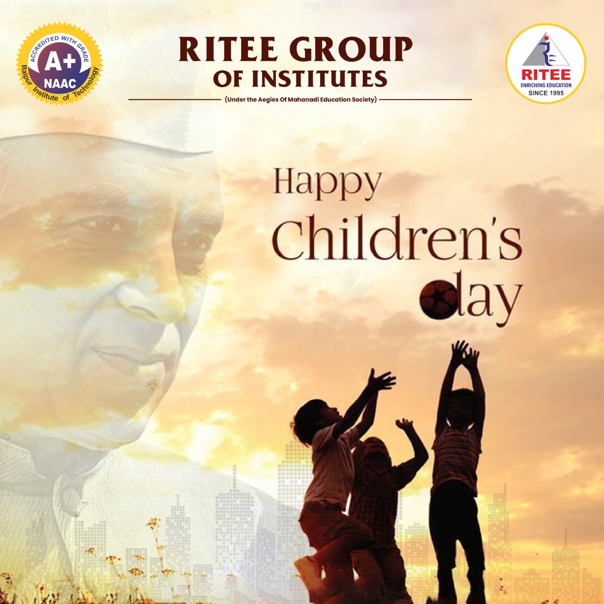 ritraipur's tweet photo. 🌟 Celebrating the joy, innocence, and boundless potential of every child. May you always shine brightly and chase your dreams! 💫✨
Happy Children's Day!
.
#ChildrensDay #JoyOfChildhood #LittleDreamers #futureleaders #14november2024 #14november #children #childrensday2024❤️❤️ https://t.co/AkWuLbCLVO