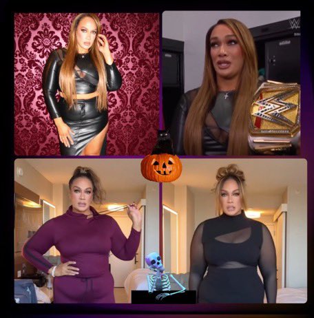 harlanwheelerr's tweet photo. Nias Ominously Gorgeous Gears and Outfits of the month of October ๐๐ฉ๐ปโ๐ฆฑ๐ค๐คโค๏ธ๐๐ท๐๐ฑ#womanswrestling #NiaJax #smackdownย ย #badblood #fashion #collagemaker #chucky #ghostface #scream #it #arttheclown #michaelmyers #scarymovie #TERRIFIER #Halloween #HorrorMovies https://t.co/5lz48GkIF2