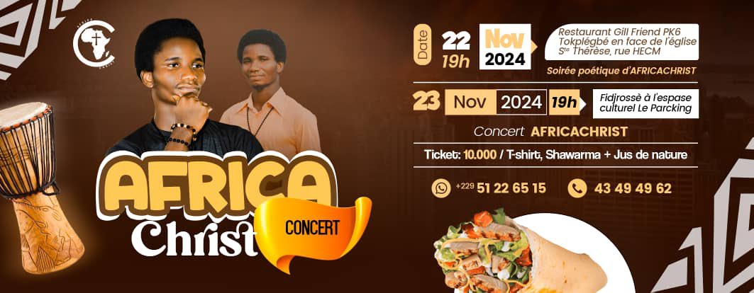 CodaDjogbe's tweet photo. POPULATION DU MONDE ENTIER LE CONCERT SLAM GOSPEL LIVE AFRICACHRIST EST ENCORE LÀ 📢📢

🎫10.000f / T-shirt, Shawarma + Jus de nature

♿️ ACCESSIBILITÉ EN LANGUE DES SIGNES GARANTIE 🤟🏾🌟🤟🏾

https://t.co/Hnqob7Bu95 https://t.co/7YUOJqgfpg