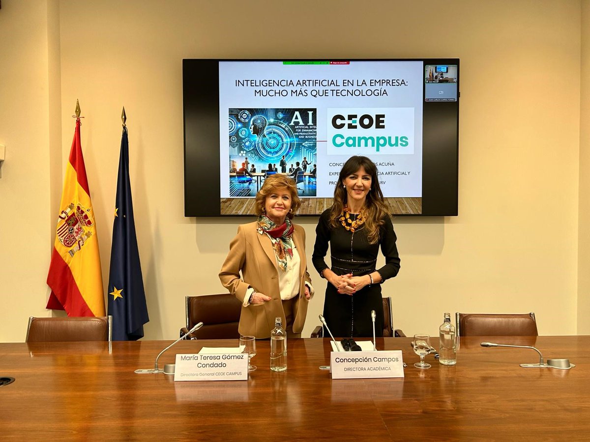CEOE_ES's tweet image. 🤖@CEOE_Campus lanza un nuevo curso de Inteligencia Artificial en el que analizan las #oportunidades y los retos de la #IA para la gestión empresarial

Con una aplicación práctica de esta #herramienta y abordando su impacto empresarial💪

🔗ceoecampus.es