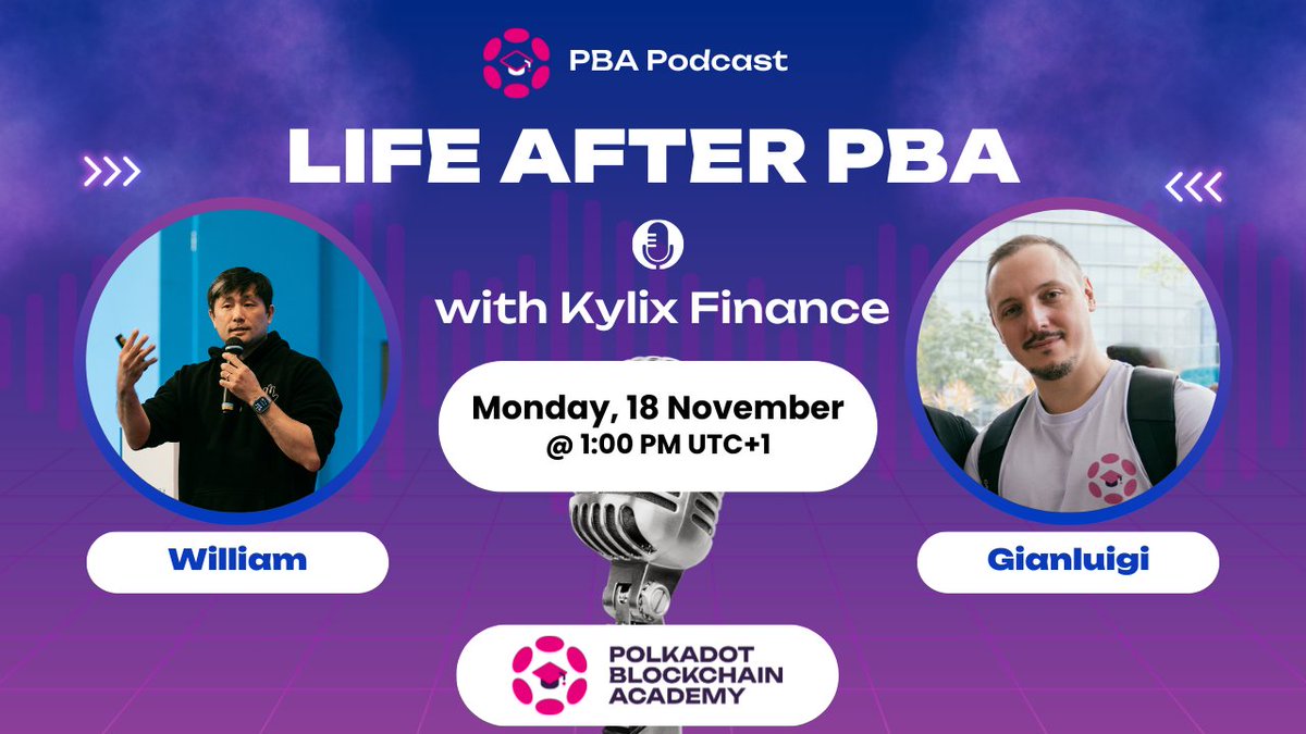 AcademyPolkadot's tweet image. Tune in to our upcoming podcast episode, where we chat with a #PBA graduate, @GianDavassi , founder of @KylixFinance  about his journey through the Academy and how the experience equipped him to successfully launch a project in Web3.
#polkadotacademy