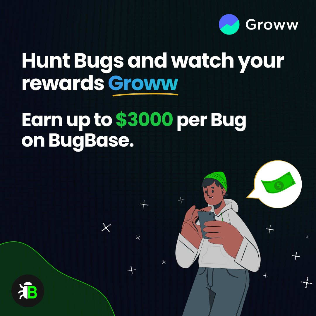 BugBase's tweet image. 💥 Groww just launched a Bug Bounty program on BugBase with rewards of up to $3,000! 🚀 Are you ready to hunt vulnerabilities & secure the future of finance? 💰🔍
👉 Start now: bugbase.ai/programs/groww
#BugBounty #CyberSecurity #Groww #BugBase #EarnRewards