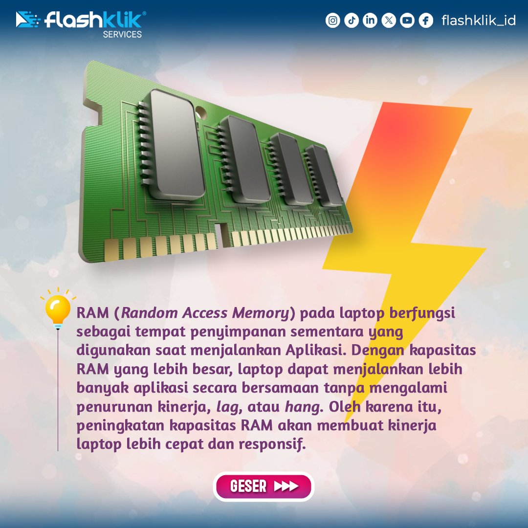 flashklik_id's tweet photo. Siapa nih yang suka kesel kalo Laptopnya ngelag dan lemot abiez?🫣
Mending buruan deh upgrade RAM biar Laptop kamu sat-set-sat-set🤩🫣
Kayak kereta WHOOSH🚇🚇🚇
Mau dapetin promo upgrade RAM?
Yuk DM mimin sekarang juga‼️

#servicelaptop #zonaanakIT #anakIT #zonauang #zonajajan https://t.co/fbDl5unLBL