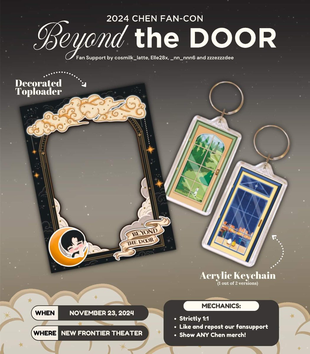 ⋆｡ﾟ☁︎｡⋆｡ ﾟ☾ ﾟ｡⋆
chen: beyond the door fan support

freebies by <a href="/cosmilk_latte/">⋆ ˚｡⋆ csmlk</a> <a href="/Elle28x/">Elle</a> <a href="/_nn_nnn6/">✰Ξ✗০✰~we are one~⋆ ˚｡⋆୨୧˚</a> <a href="/zzzezzzdee/">Dee will BRB 🇪🇺🇩🇪</a> 

🌻 strictly 1:1
🌻 like and repost
🌻 show ALL proofs upon claiming
📍 time and loc tba on d-day

#CHEN #첸 #Beyond_the_DOOR_in_MANILA  #BeyondTheDOOR