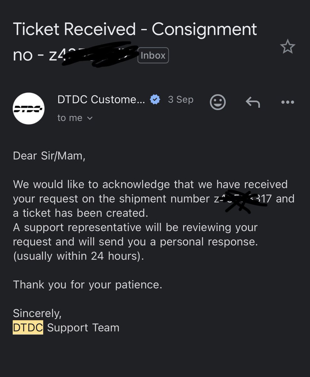 Imbaba_05's tweet photo. @DTDCIndia @DTDCIndia @DtdcindiaS Hi raised my complaint before 1month till now no one contact to me to my shipment delivery i try to contact but no one response. https://t.co/jgYPT1Dnvd