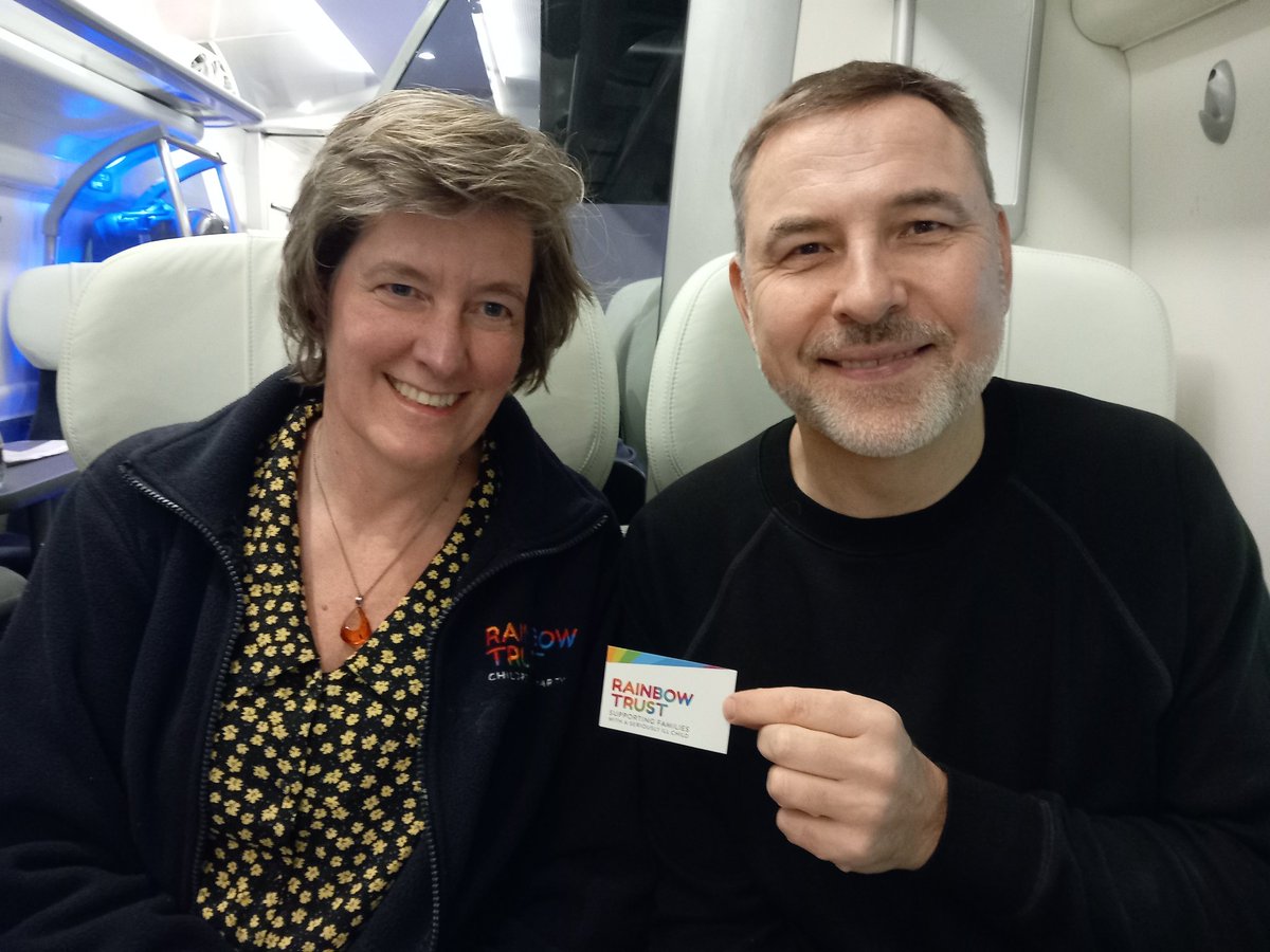 Zillah Bingley (@zillahbingley) on Twitter photo What a delight to meet the utterly charming <a href="/davidwalliams/">David Walliams HQ</a> on a train to Liverpool this morning. He didn't seem to mind being accosted in the name of <a href="/RainbowTrustCC/">Rainbow Trust Children’s Charity</a> What a delight to meet the utterly charming <a href="/davidwalliams/">David Walliams HQ</a> on a train to Liverpool this morning. He didn't seem to mind being accosted in the name of <a href="/RainbowTrustCC/">Rainbow Trust Children’s Charity</a>
