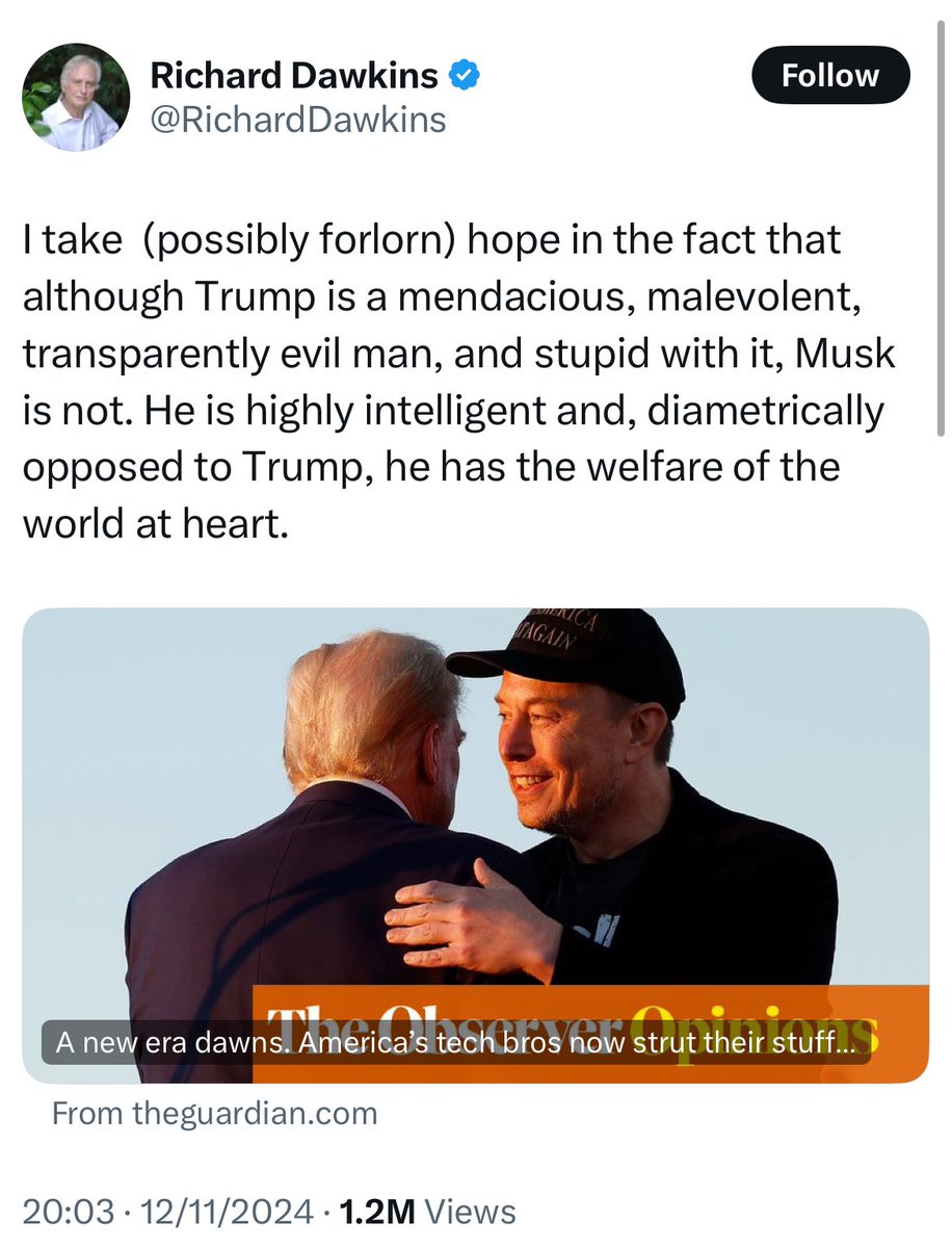Think about the amount of time wasted considering what this guy has to say when - like innumerable equally weird and tiresome public figures - a simple “they’re just reactionary wankers who love eating up dumb bullshit they want to hear” would’ve covered it all twenty years ago.
