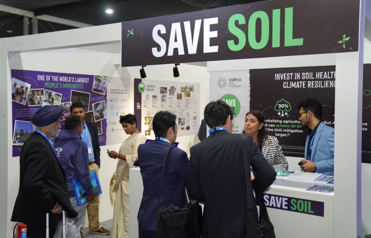 cpsavesoil's tweet photo. 🌏Day 3 at #COP29, and the energy at the #SaveSoil Pavilion is vibrant! We are thrilled to welcome guests, collaborators and changemakers from around the globe. 🌿

💚Our team is here, ready to host meaningful panels, roundtables, fireside chats, and more—each conversation a step toward a sustainable future. Let us nurture soil and secure the planet together! 🌱

 #SaveSoilSecureFuture #ClimateAction