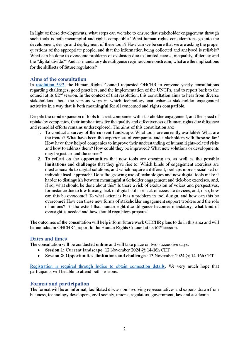 DigiChain (@_digichain) on Twitter photo DigiChain team members <a href="/Ant1Duval/">Antoine Duval</a>, <a href="/KlaasEller/">Klaas Hendrik Eller</a> and Robert Bwana are part of an expert consultation by <a href="/UNHumanRights/">UN Human Rights</a> this week on the role of digital tools in stakeholder engagement, reflecting on #UNGP, #CSDDD and other latest regulations. DigiChain team members <a href="/Ant1Duval/">Antoine Duval</a>, <a href="/KlaasEller/">Klaas Hendrik Eller</a> and Robert Bwana are part of an expert consultation by <a href="/UNHumanRights/">UN Human Rights</a> this week on the role of digital tools in stakeholder engagement, reflecting on #UNGP, #CSDDD and other latest regulations.