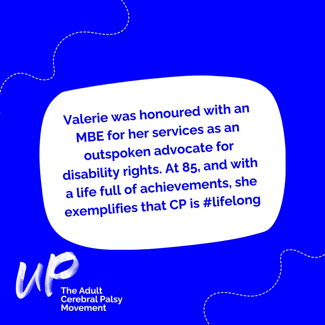 upmovement_cp's tweet photo. To read more about Valerie and her experiences living #lifelong with  Cerebral Palsy visit our website https://t.co/LCZ4lV4FfB  #LifeLong #CPIsForLifeNotJustForChildhood #UPmovement #AgingWell @WelcomeToShook https://t.co/kDRPTOYbsK