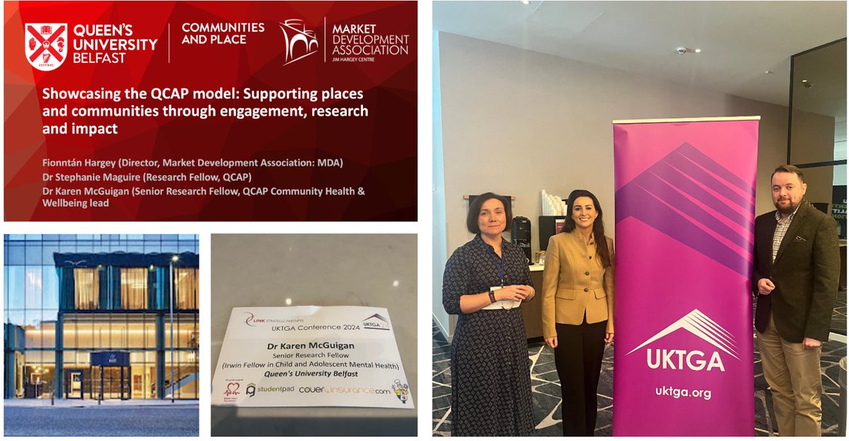 Queen's Communities and Place (QCAP) (@qubcommunities1) on Twitter photo Dr Karen McGuigan, Dr Stephanie Maguire & Fionntán Hargey (<a href="/MDABelfast/">Market Development Association</a> Director) attending UK Town and Gown Association conference in Manchester (11-13 Nov), to showcase the QCAP model & reflect applied exemplars of community-academic partnership working
tinyurl.com/57rdyx2u Dr Karen McGuigan, Dr Stephanie Maguire & Fionntán Hargey (<a href="/MDABelfast/">Market Development Association</a> Director) attending UK Town and Gown Association conference in Manchester (11-13 Nov), to showcase the QCAP model & reflect applied exemplars of community-academic partnership working
tinyurl.com/57rdyx2u