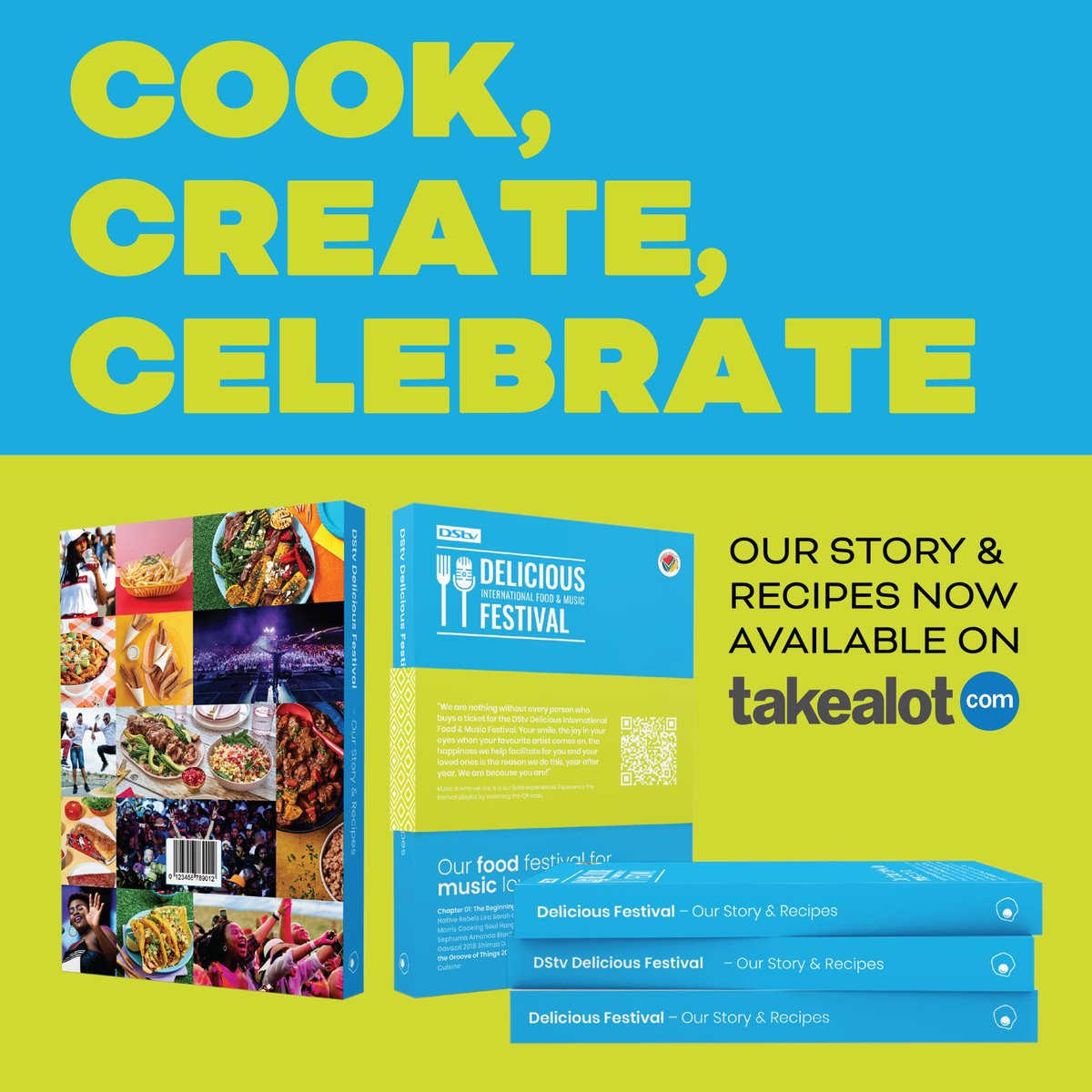 DeliciousFestSA's tweet image. Bring a taste of the DStv Delicious International Food and Music Festival home with our exclusive ‘Our Stories &amp;amp; Recipes’!

Now available on @TAKEALOT, this book is packed with unforgettable stories and flavourful recipes. From seasoned chefs to aspiring cooks, this book can be…