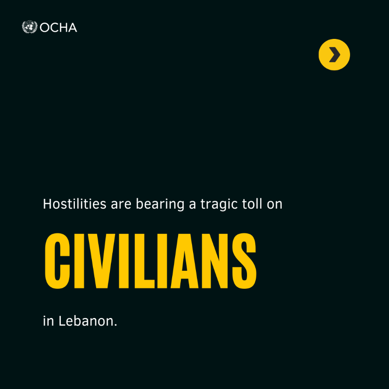 OCHALebanon's tweet photo. The hostilities in Lebanon are claiming lives, uprooting communities, and destroying homes and critical infrastructure.  

Food insecurity is set to worsen if conflict persists.

40 per cent of planned humanitarian convoys have been postponed or cancelled.

Latest Update ⤵️