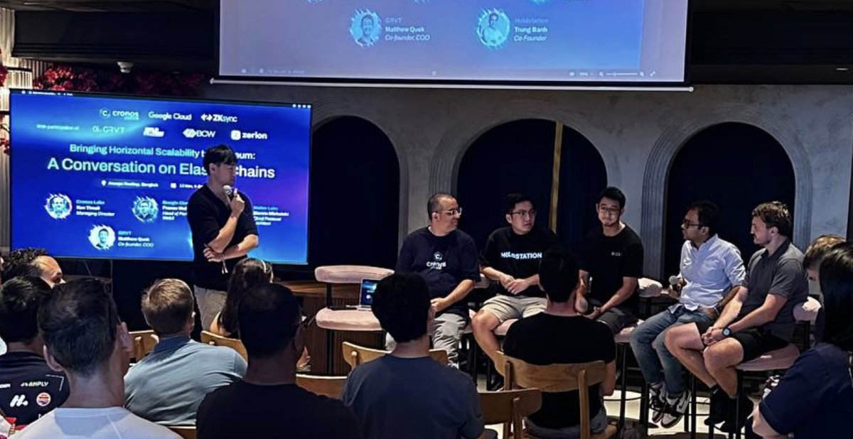 UltApp's tweet photo. 🎉 The Conversation Has Begun! 🎉

We’re live and diving into the exciting discussion on Bringing Horizontal Scalability to Ethereum: A Conversation on Elastic Chains!

#DEVCON2024 https://t.co/VUR9ojlETd