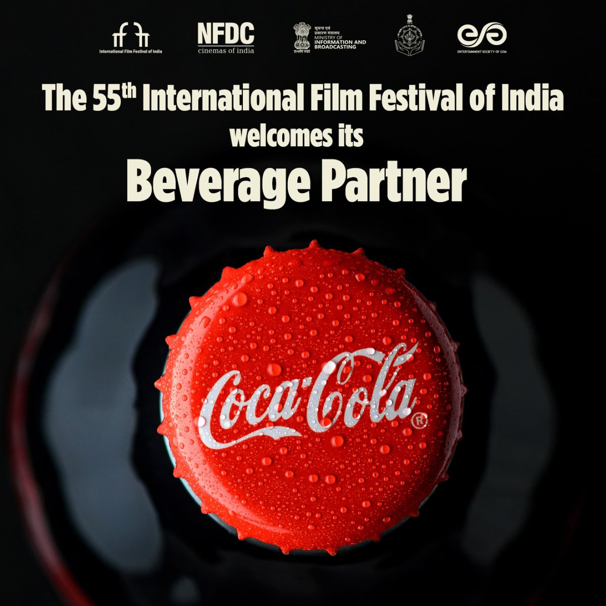 nfdcindia's tweet photo. The 55th International Film Festival of India proudly welcomes Coca-Cola as its Beverage Partner, adding a refreshing touch to our cinematic celebration!
#55IFFI #TheFutureIsNow #CocaCola #BeveragePartner #IFFIGoa https://t.co/Ydsb3X7cwc