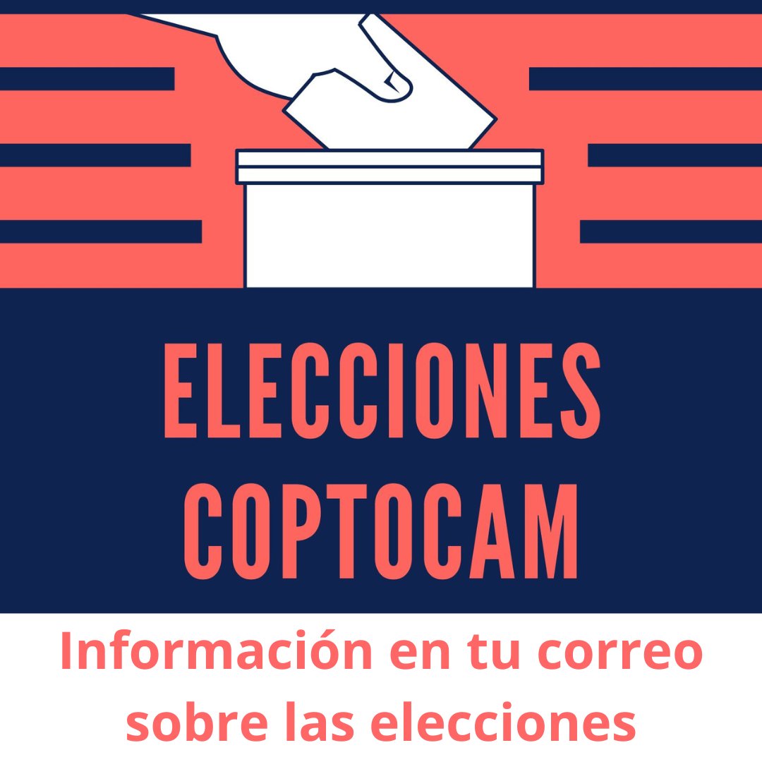 Informamos de que se ha enviado por correo información del procedimiento para votar este sábado 16 de noviembre en las Elecciones de #COPTOCAM 2024. 
Si no has recibido el correo mira en Spam o contacta con nosotros.

¡Tu voto es importante y necesario!

#elecciones